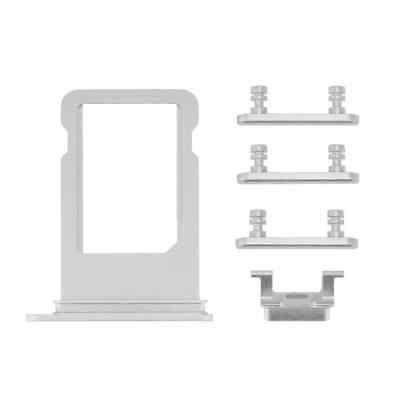 Sim Tray and Button Set for iPhone 7 Plus (5.5") - Silver