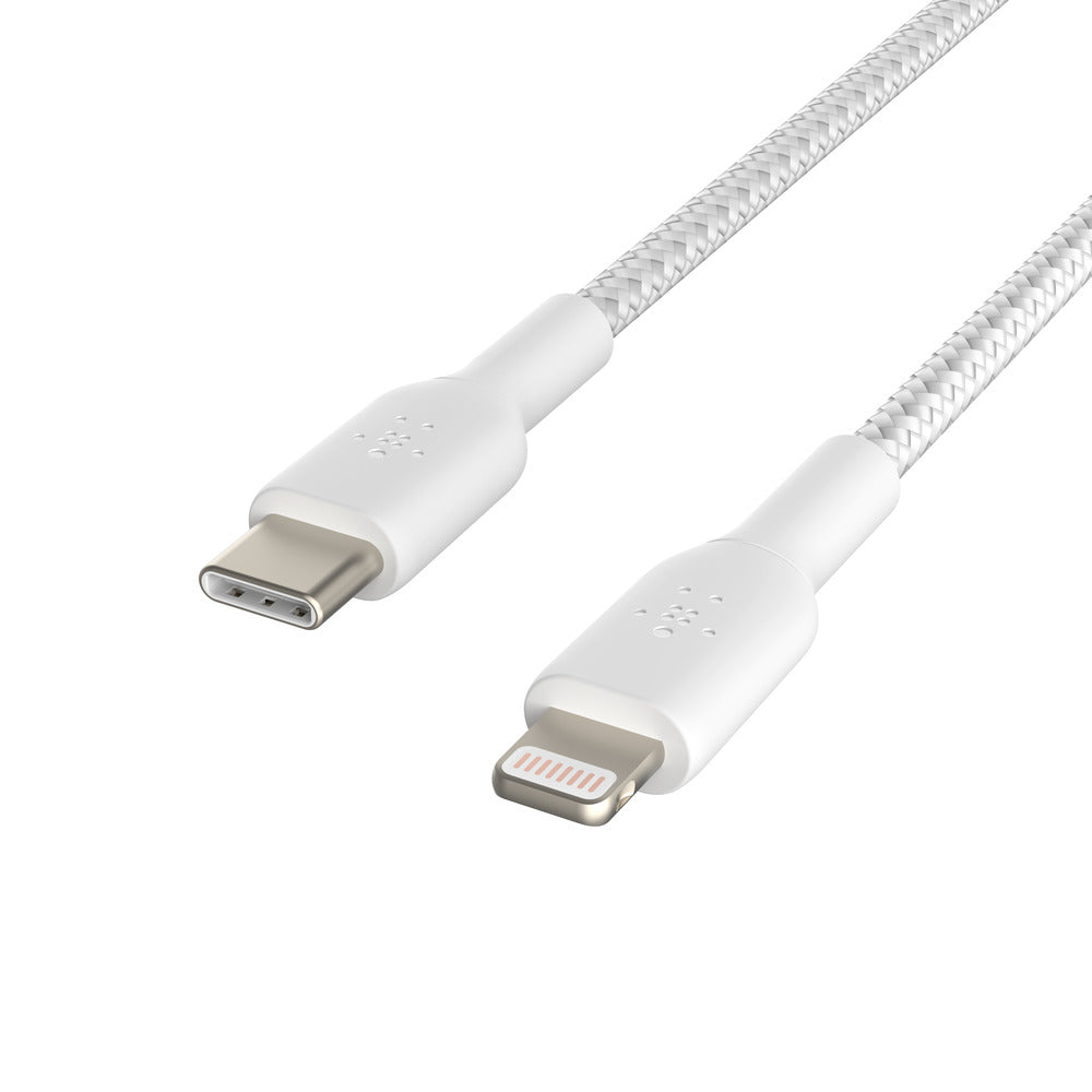 Belkin BOOSTCHARGE USB-C to Lightning Braided Cable - For Apple devices - White
