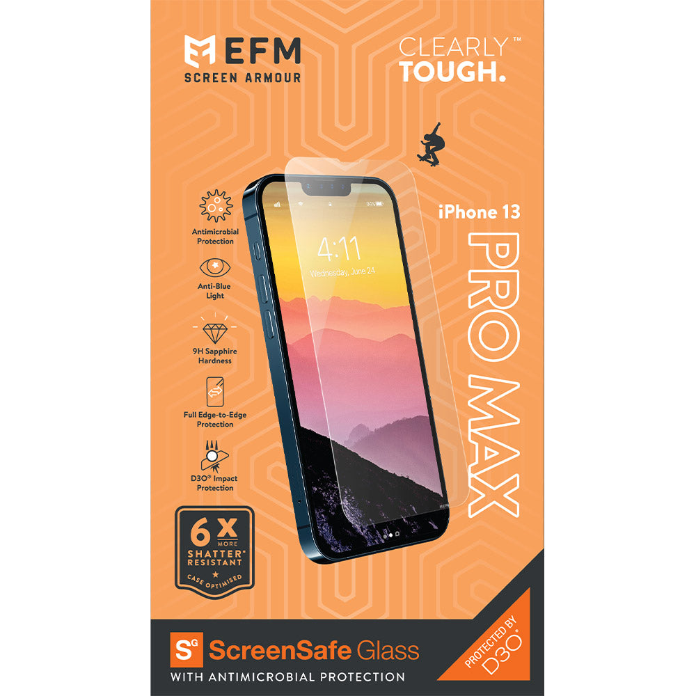 EFM ScreenSafe Glass Screen Armour with D3O - For iPhone 13 Pro Max (6.7")/iPhone 14 Plus (6.7")