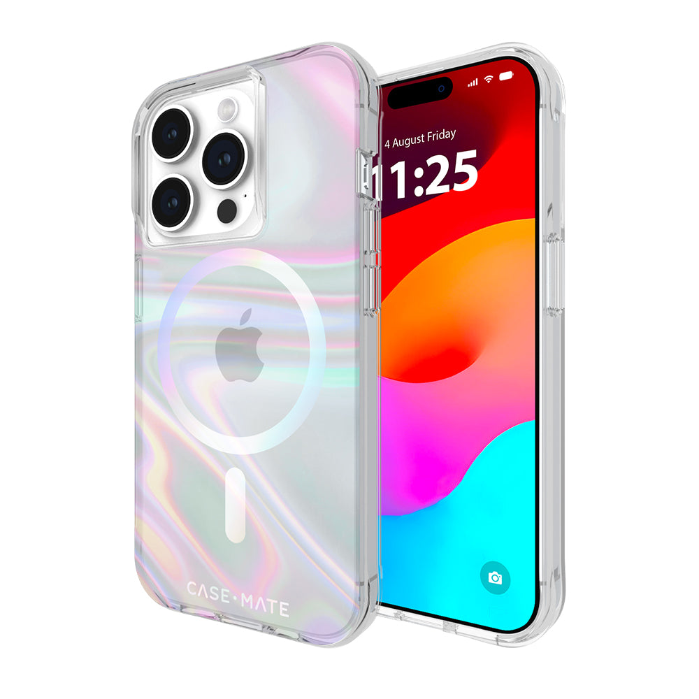 Case-Mate Soap Bubble MagSafe Case - For iPhone 15 Pro - Iridescent