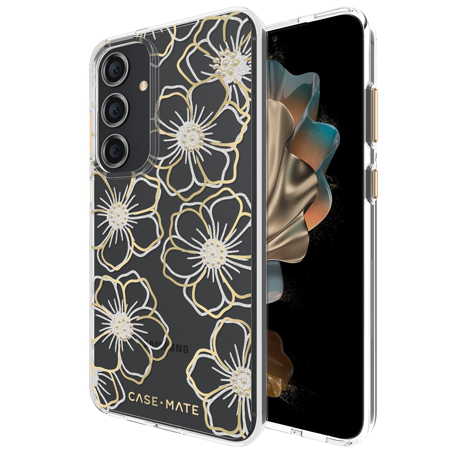 Case-Mate Floral Gems Case - For Samsung Galaxy S24+ - Gold