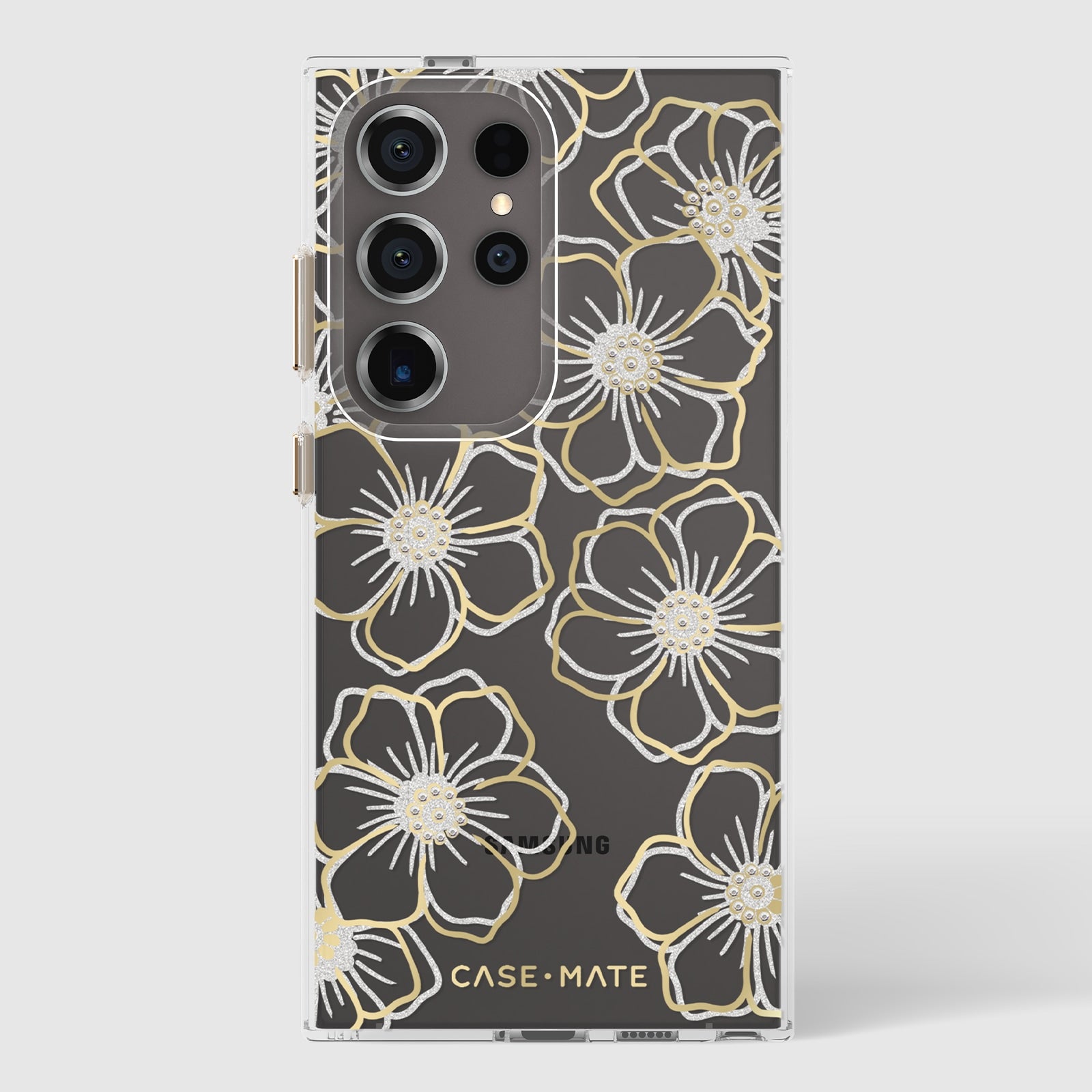 Case-Mate Floral Gems Case - For Samsung Galaxy S24 Ultra - Gold