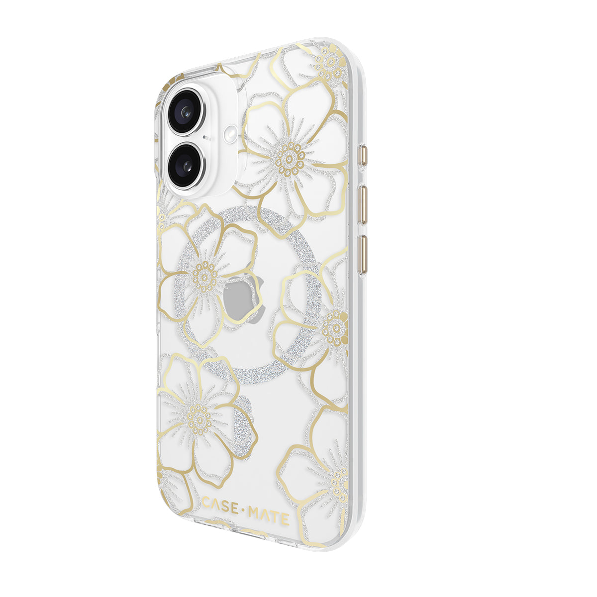 Case-Mate Floral Gems MagSafe Case - For iPhone 16 - Gold