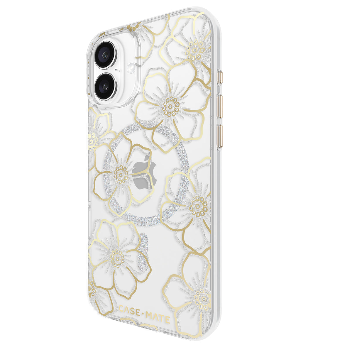 Case-Mate Floral Gems MagSafe Case - For iPhone 16 Plus - Gold