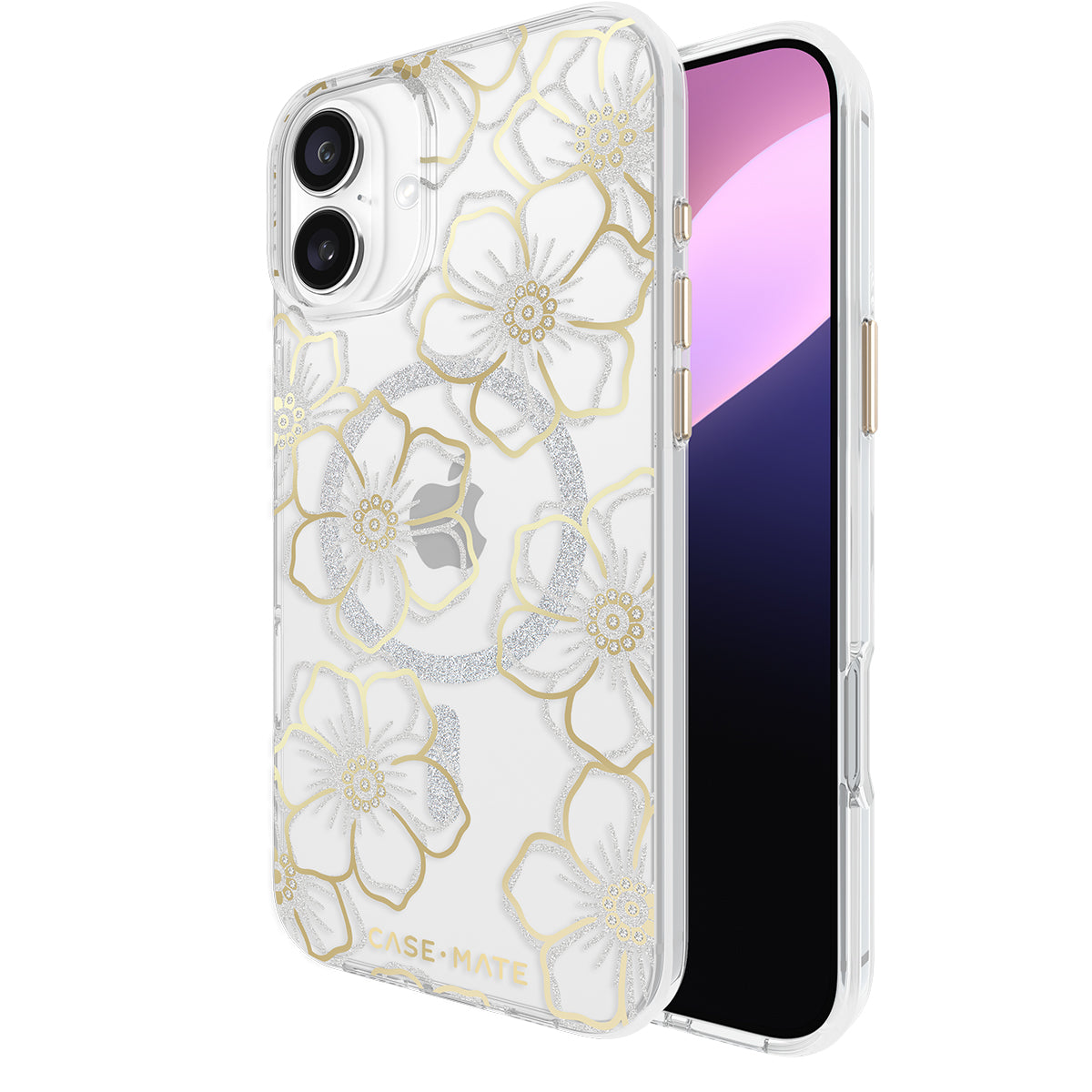 Case-Mate Floral Gems MagSafe Case - For iPhone 16 Plus - Gold