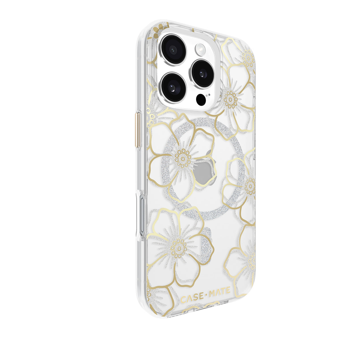 Case-Mate Floral Gems MagSafe Case - For iPhone 16 Pro - Gold