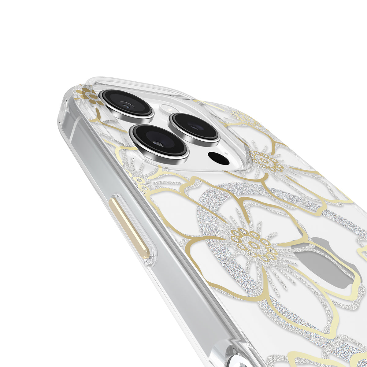 Case-Mate Floral Gems MagSafe Case - For iPhone 16 Pro - Gold