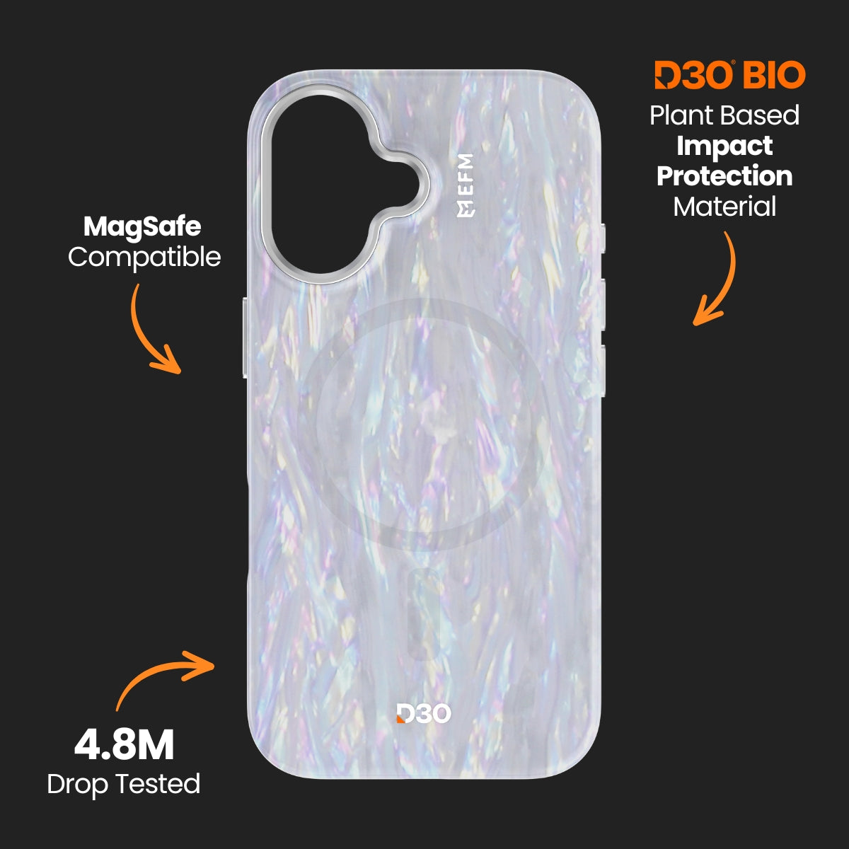 EFM Volta Case with D3O Bio - For iPhone 16 - Pearl