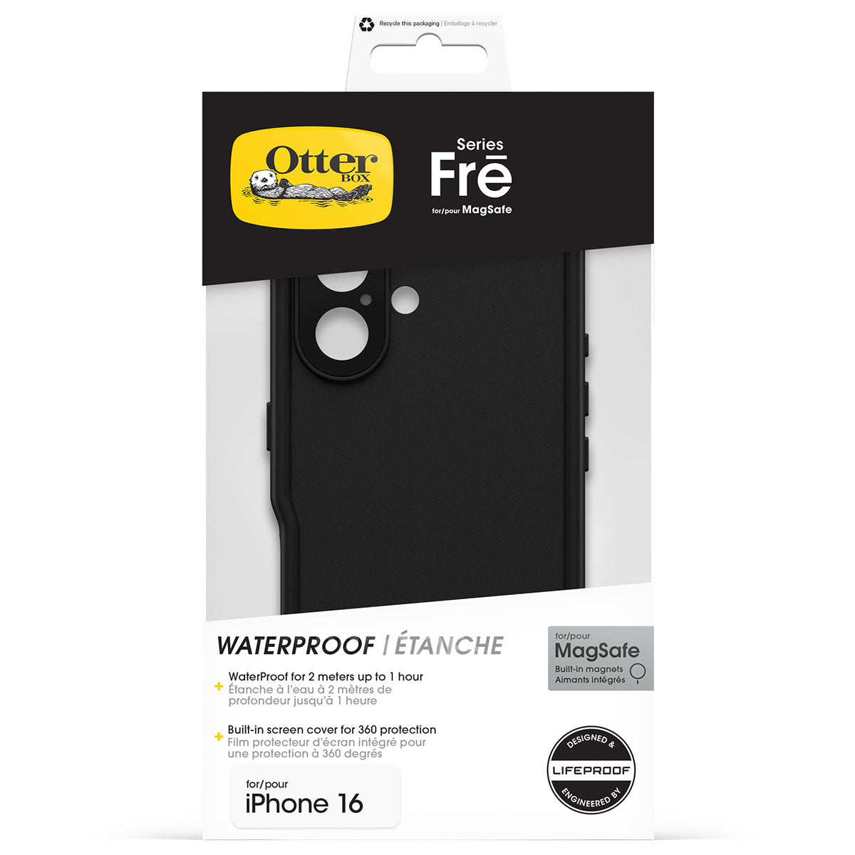 OtterBox Fre MagSafe Case - For iPhone 16 - Black