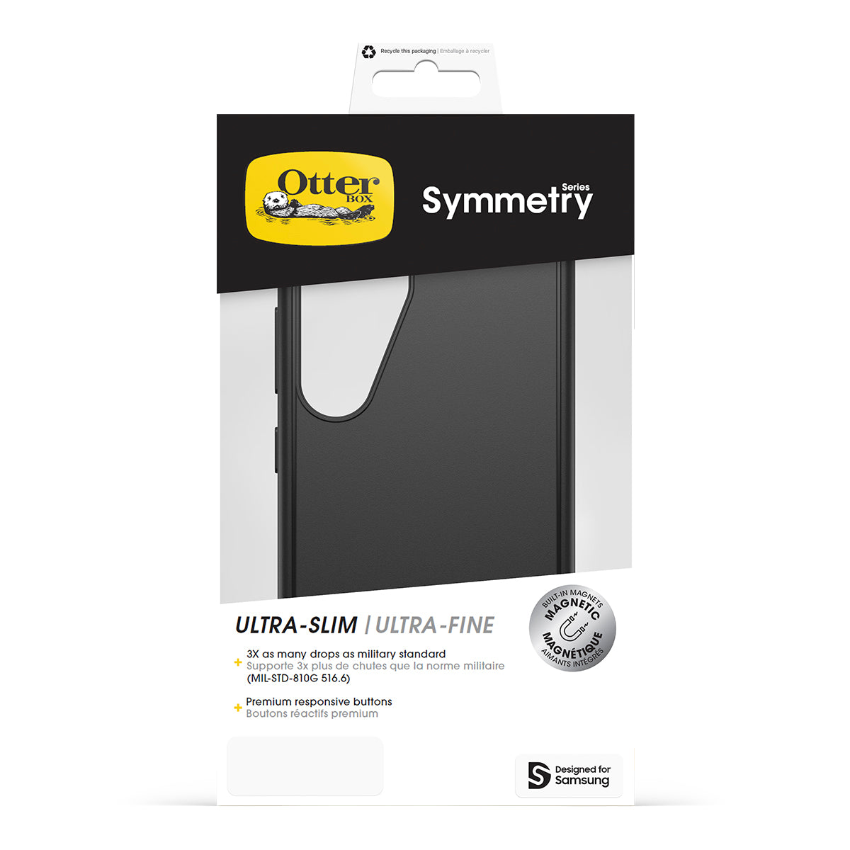 OtterBox Symmetry Mag Case - For Samsung Galaxy S25 - Black