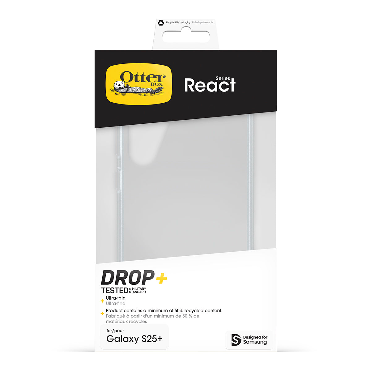 OtterBox React Case - For Samsung Galaxy S25+ - Clear