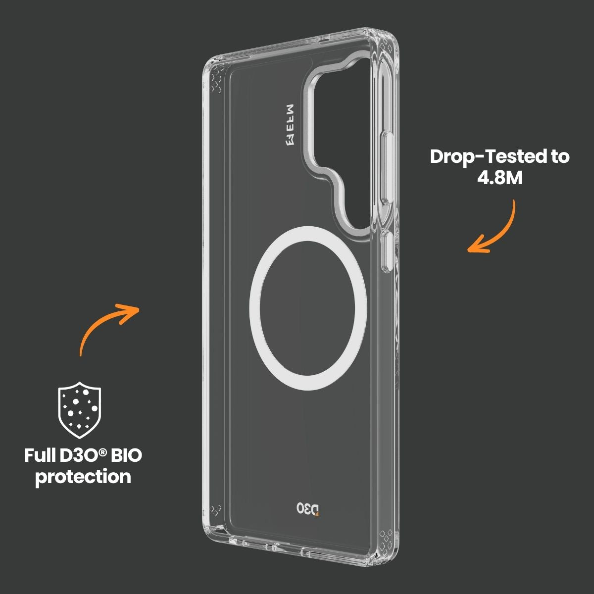 EFM Volta Case with D3O BIO - For Samsung Galaxy S25 - Clear