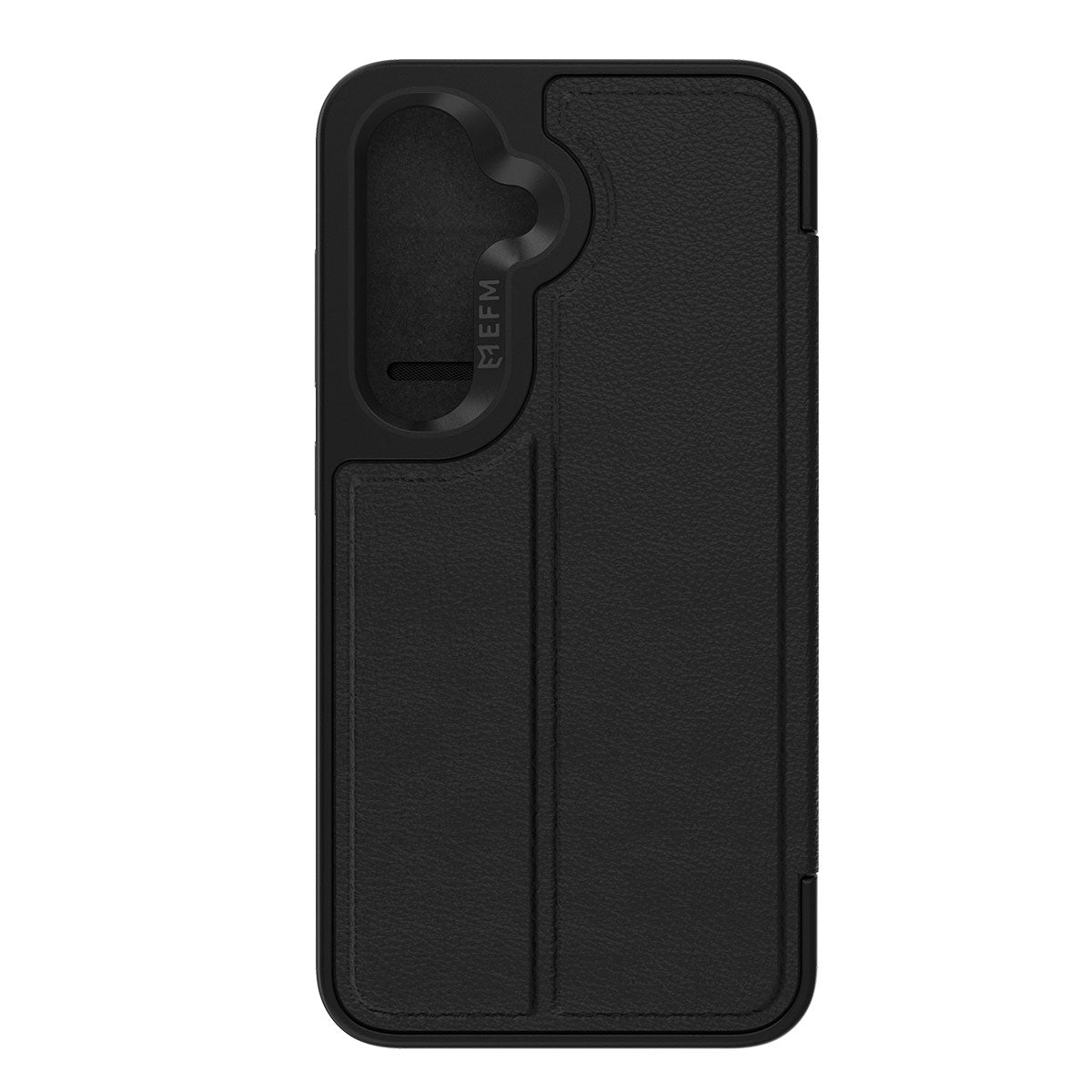 EFM Monaco Vegan Leather Wallet Case with D3O BIO - For Samsung Galaxy S25 - Black