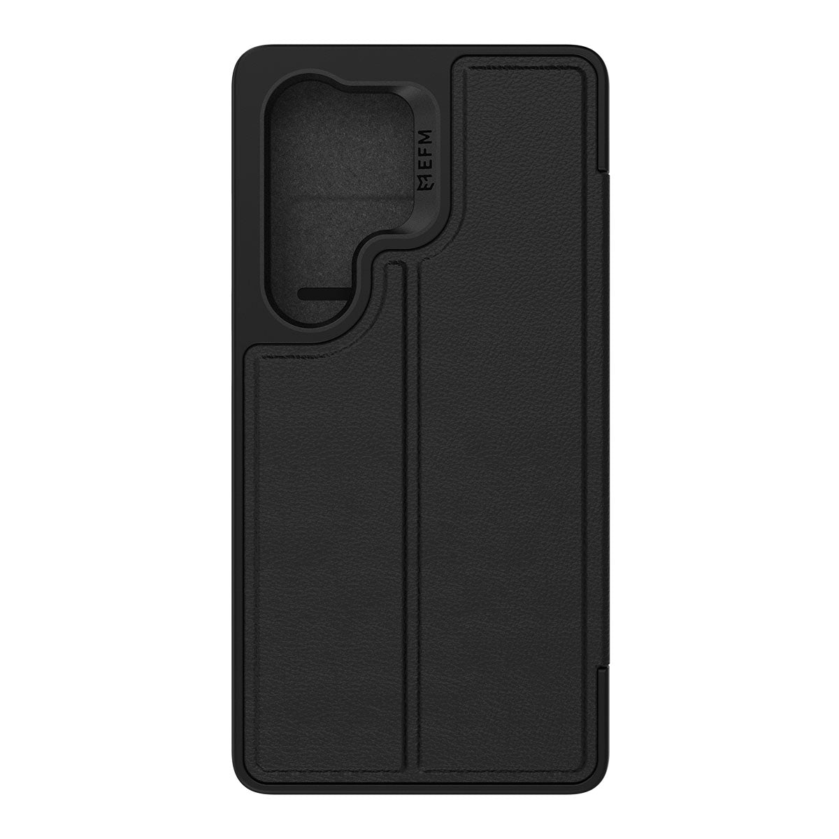 EFM Monaco Vegan Leather Wallet Case with D3O BIO - For Samsung Galaxy S25 Ultra - Black