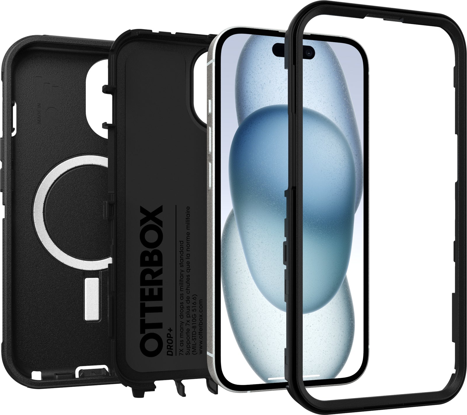 OtterBox Defender MagSafe Case - For iPhone 16e/15/14/13 - Black (No Retail Packaging)