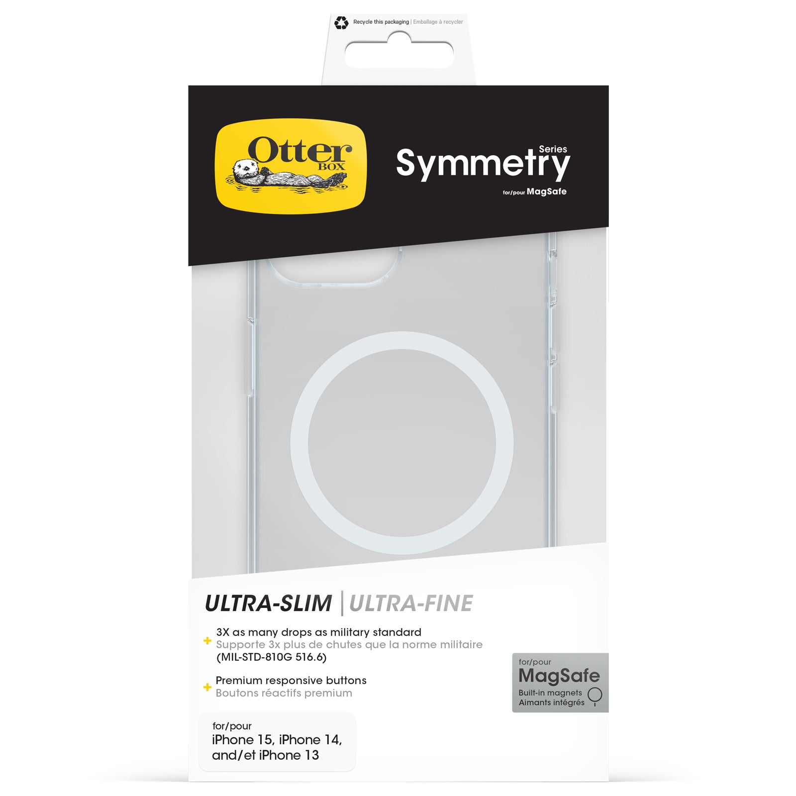 OtterBox Symmetry Magsafe Case - For iPhone 16e/15/14/13 - Clear
