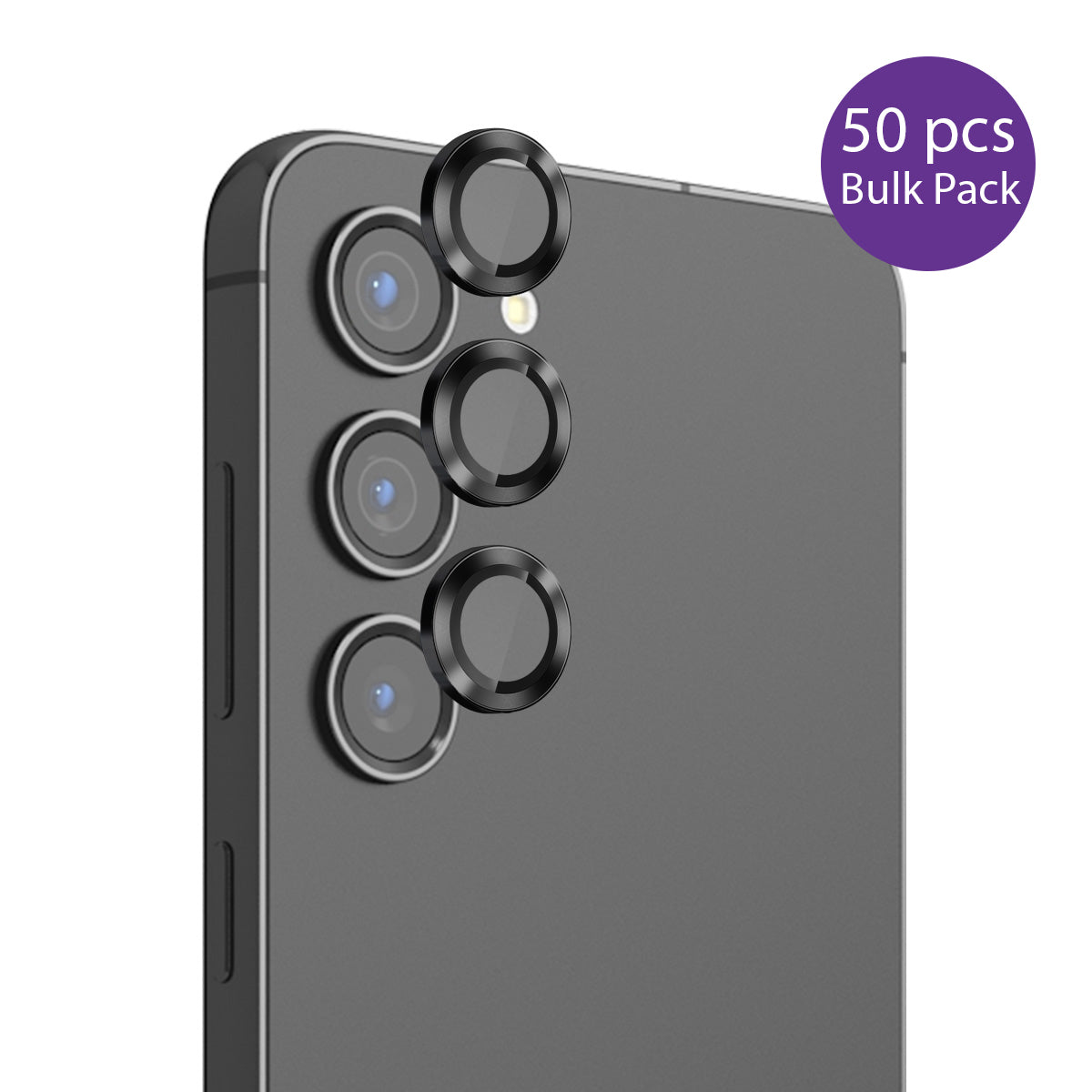 EFM Camera Lens Protector Bulk Pack - For Samsung Galaxy S25+ - Carbon