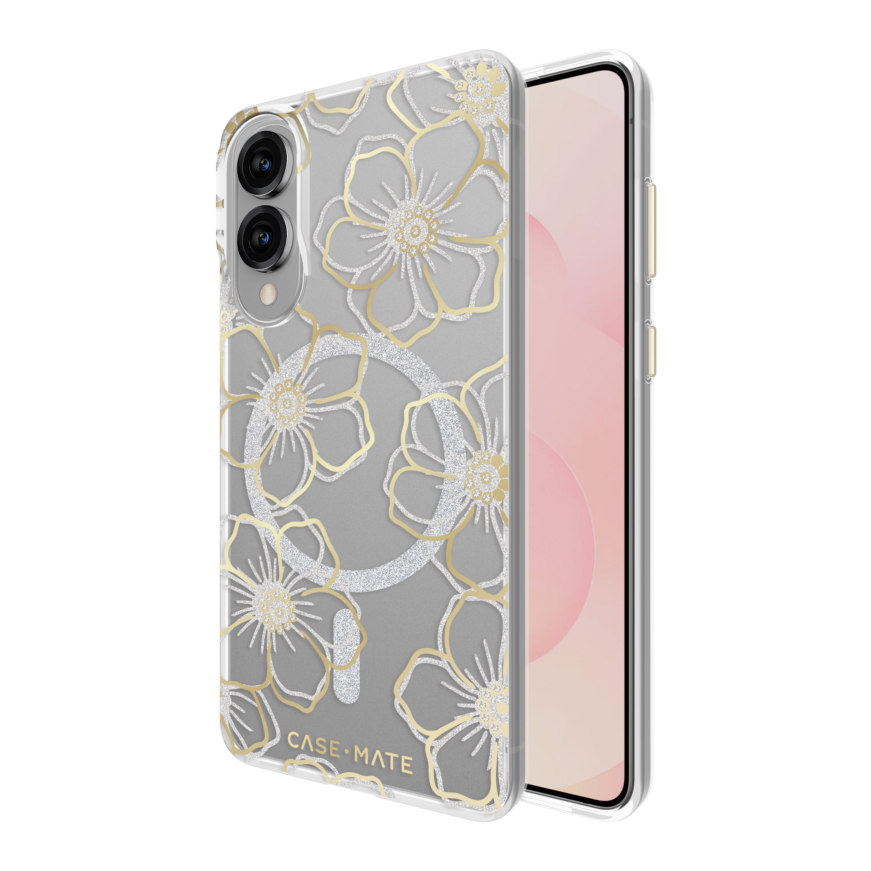 Case-Mate Floral Gems Case W/Magnet - For Samsung Galaxy S25 Edge - Gold