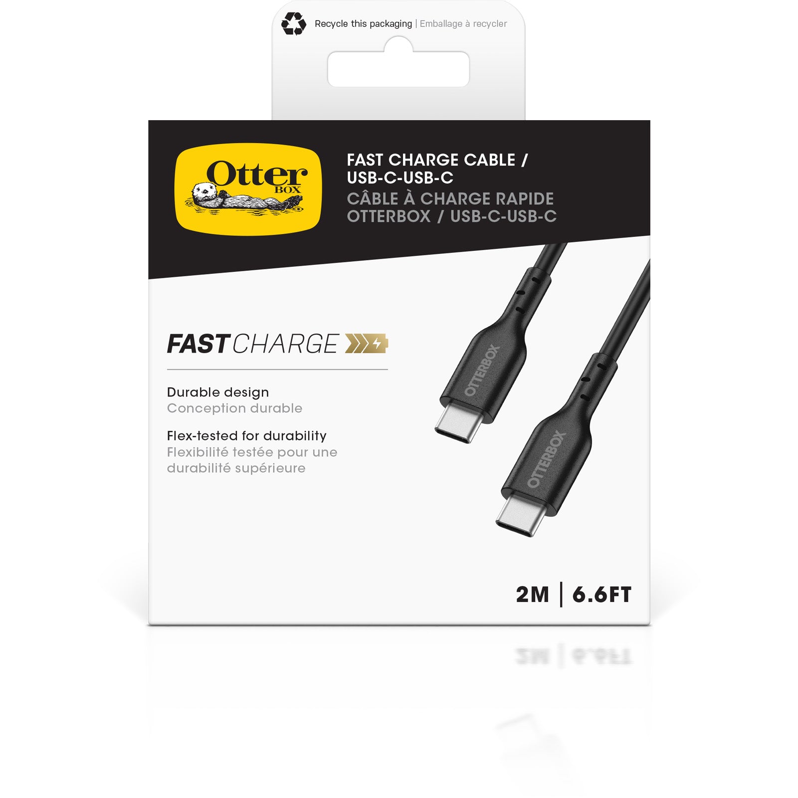 OtterBox Fast Charge Cable - "USB-C to USB-C, 2m - Black"