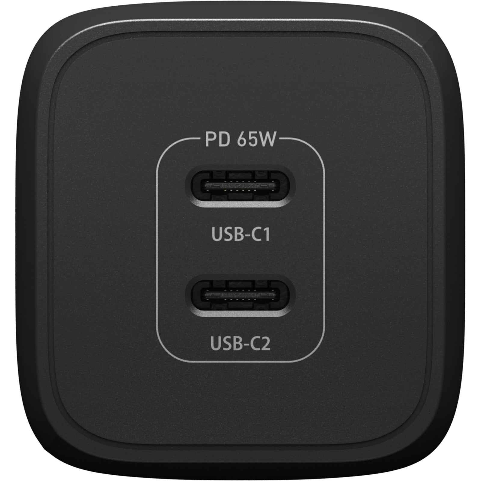 OtterBox 65W Dual Port USB-C Wall Charger - With - 1 x USB-C 45W and 1 x USB-C 20W Port - Black