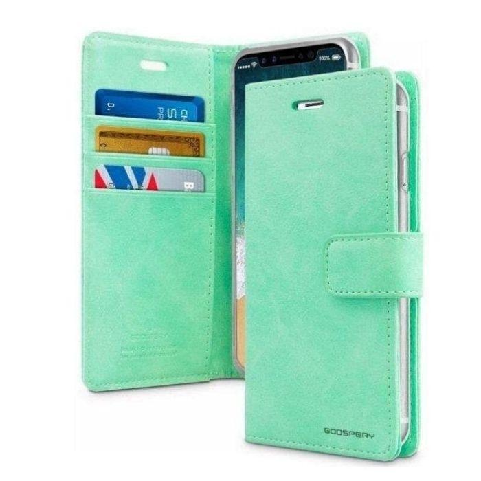 Mercury Blue Moon Diary Case for iPhone 13 Pro Max - Mint