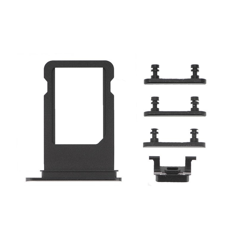 Sim Tray and Button Set for iPhone 7 Plus (5.5") - Black