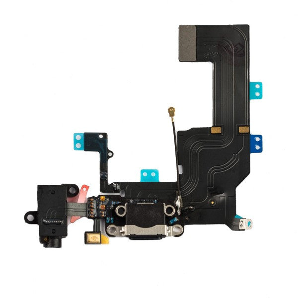 Charging Port & Headphone Jack Flex Cable for iPhone 5C - Black