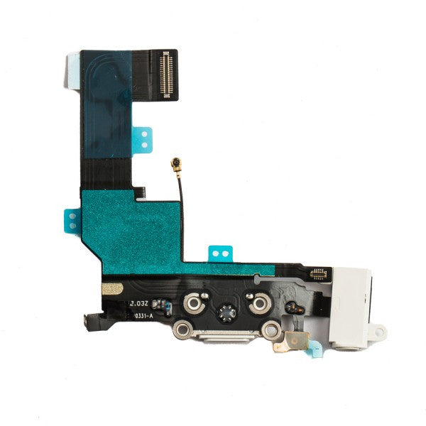 Charging Port & Headphone Jack Flex Cable for iPhone SE - White