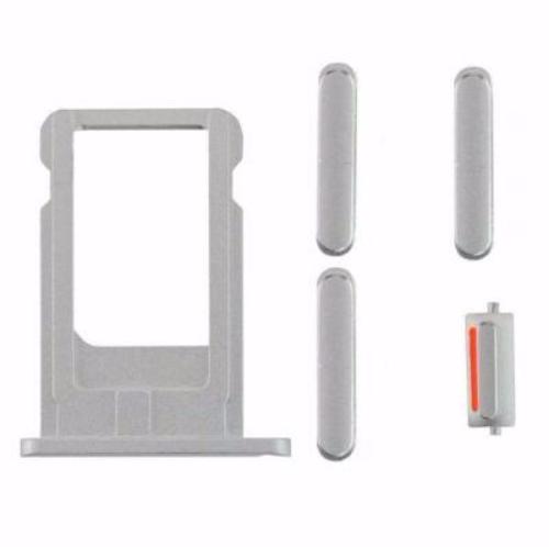 Sim Tray and Button Set for iPhone 6 (4.7") - Silver