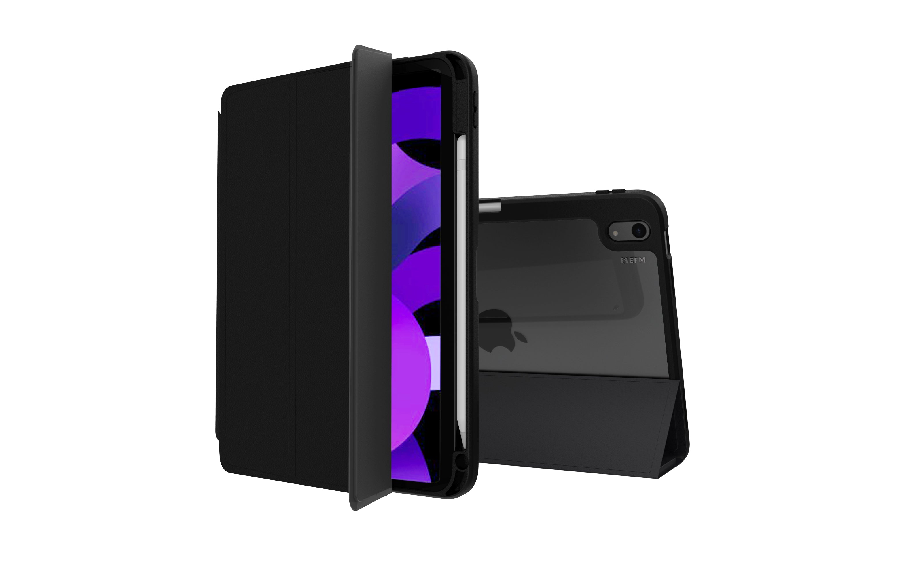 EFM Aspen Folio Case Armour with D3O & ELeather - For iPad A16 & 10th Gen 10.9 " - Black