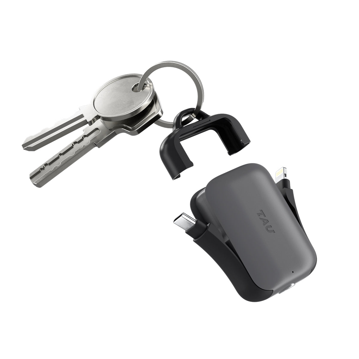 Tau 2 3 in 1 Keyring Powerbank - 2000mAh - Charcoal Black