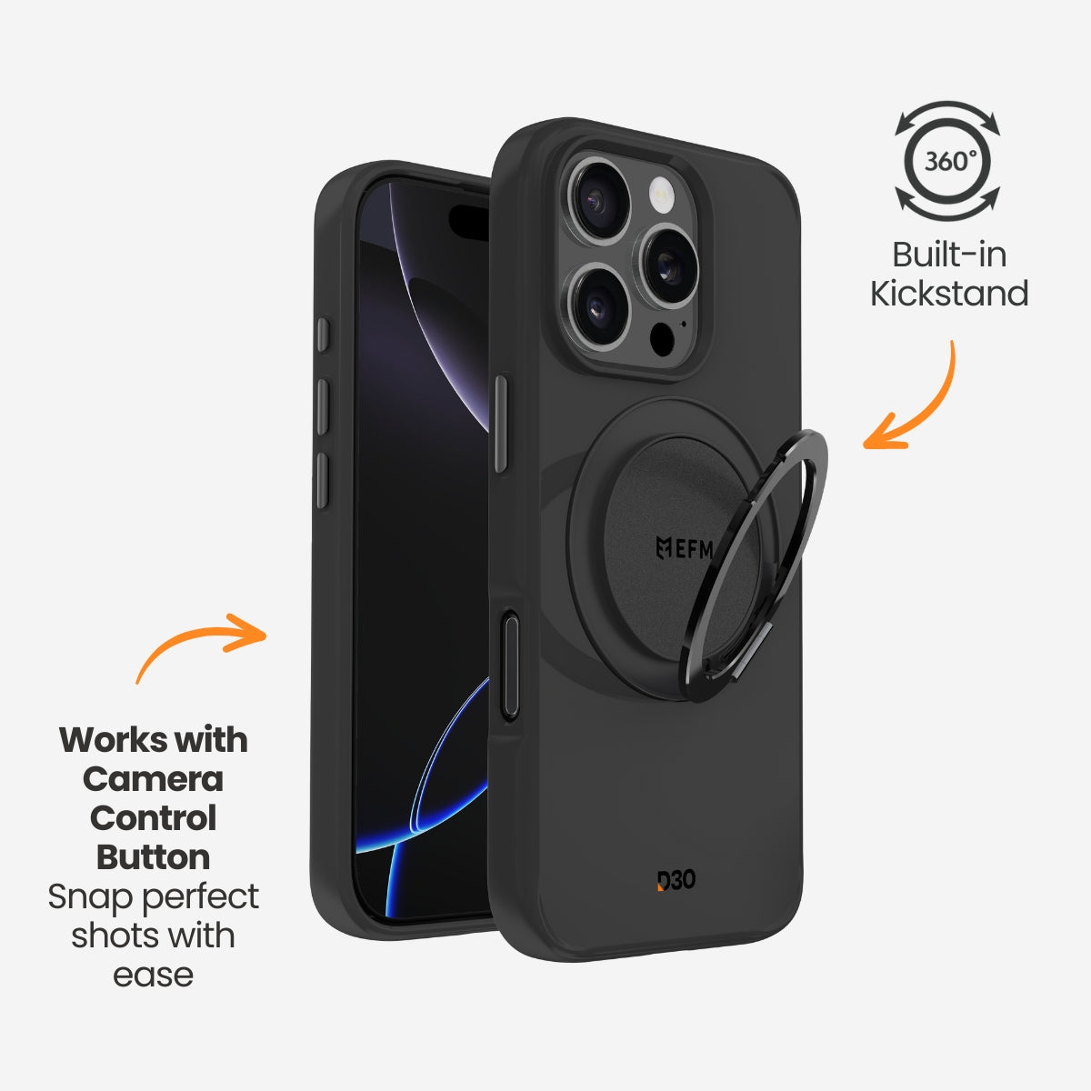 EFM Alta Case with D3O Bio - For iPhone 16 Pro - Black