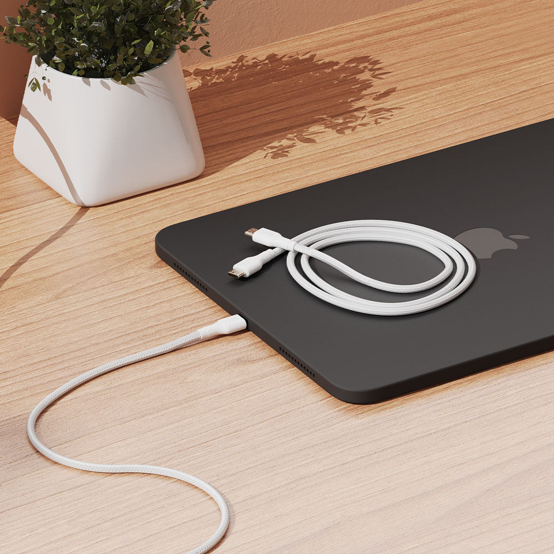 EFM USB-C Braided Cable Twin Pack - 1M - With 60W Power Throughput