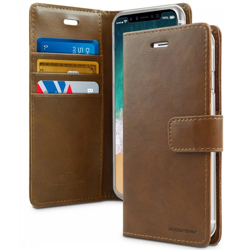 Mercury Blue Moon Diary Case for iPhone XS Max - Brown