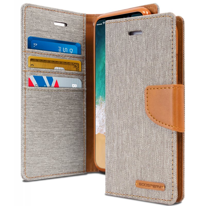 Mercury Canvas Diary Case for iPhone X/XS - Gray