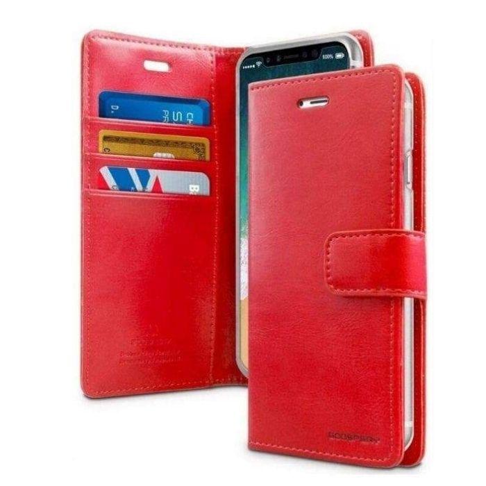 Mercury Blue Moon Diary Case for iPhone 13/14 - Red