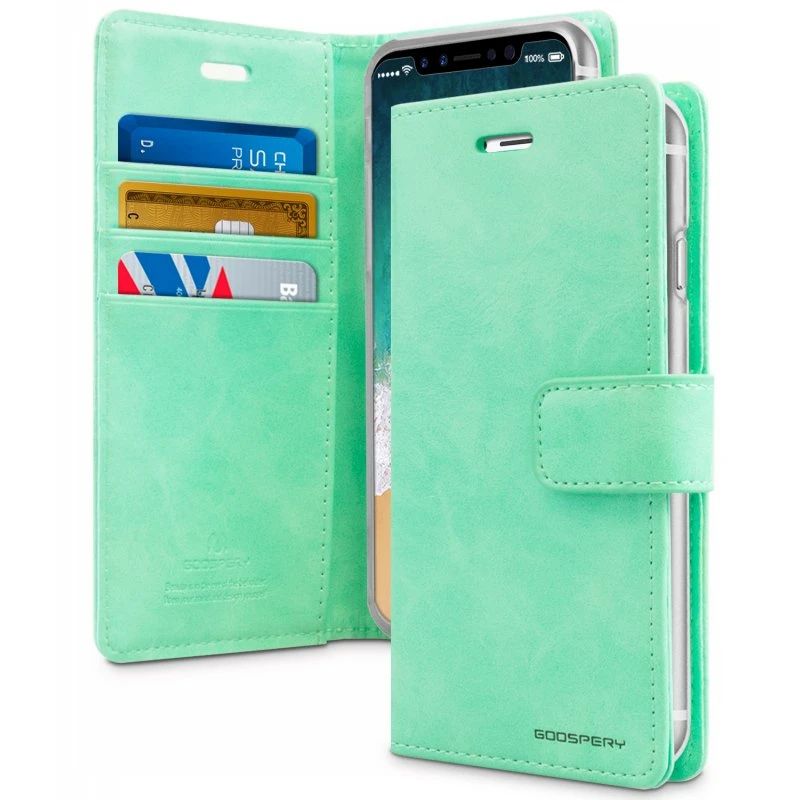 Mercury Blue Moon Diary Case for iPhone X/XS - Mint