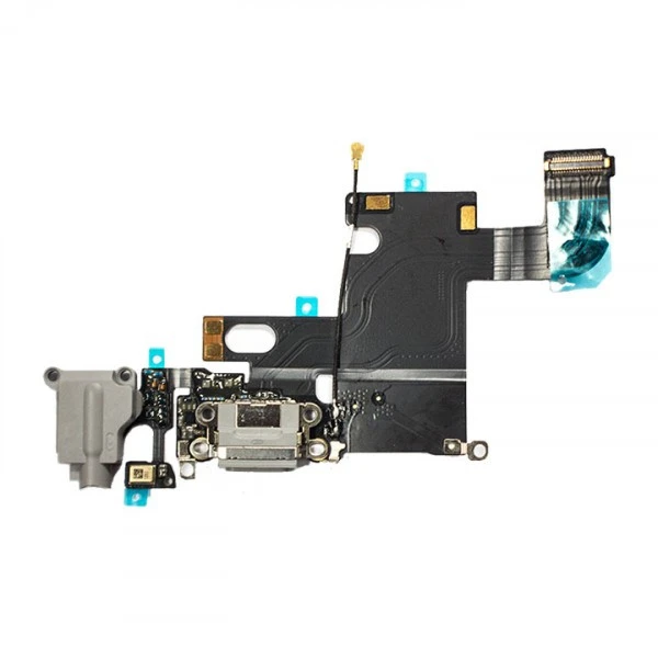 Charging Port & Headphone Jack Flex Cable for iPhone 6 (4.7") - Dark Grey