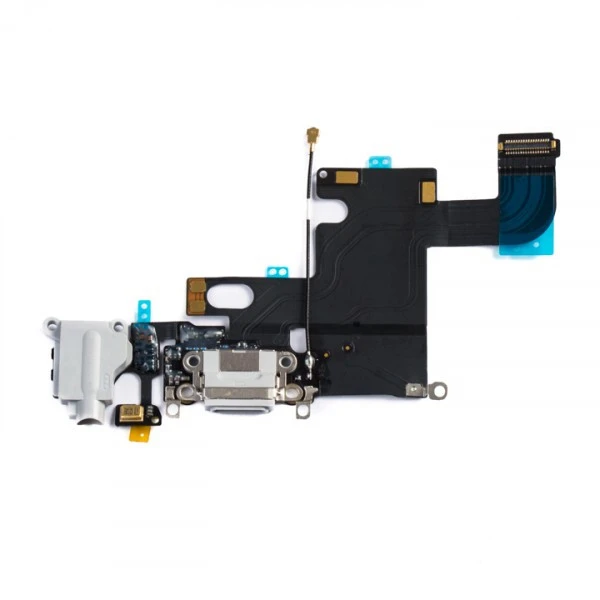 Charging Port & Headphone Jack Flex Cable for iPhone 6 (4.7") - Light Grey