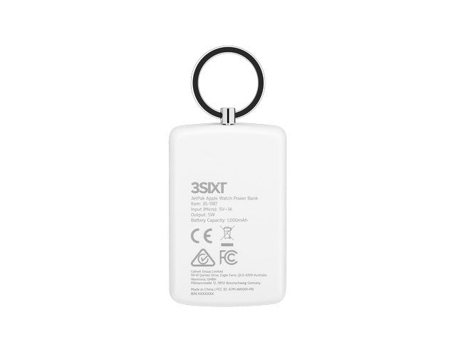 3sixT JetPak Apple Watch Power Bank Keyring - 1000mAh