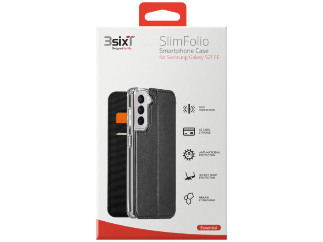 3sixT SlimFolio 1.0 - Samsung S21 FE - Black