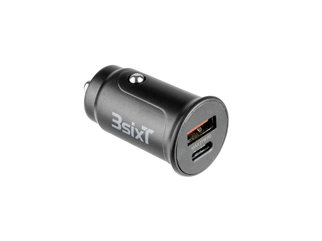 3sixT Car Charger 27W USB-C + USB-A QC3.0 - Black