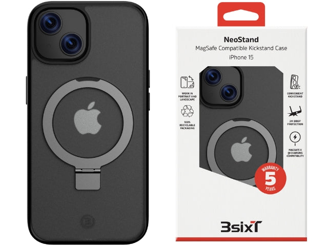 3sixT Neo Stand - iPhone 15 (MS)(RC) - Black