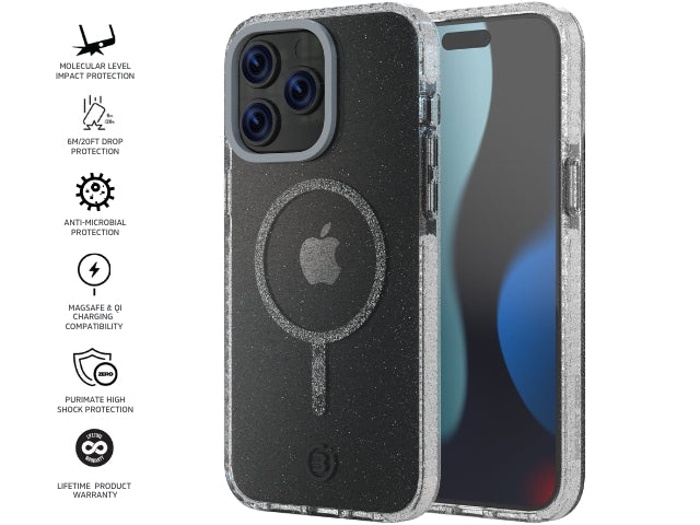 Impact Zero Galaxy - iPhone 15 Pro Max (MS) - Clear/Glitter