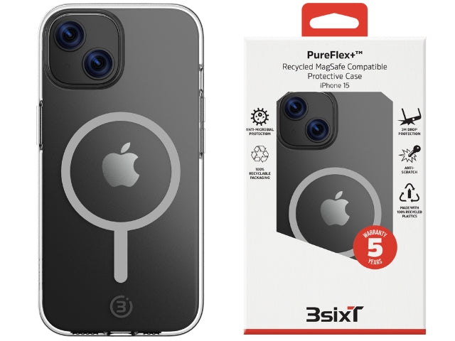 3sixT PureFlex+ - iPhone 15 - (MS)(RC) Clear/Clear