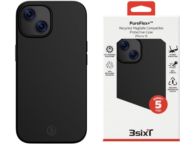 3sixT PureFlex+ - iPhone 15 - (MS) Black