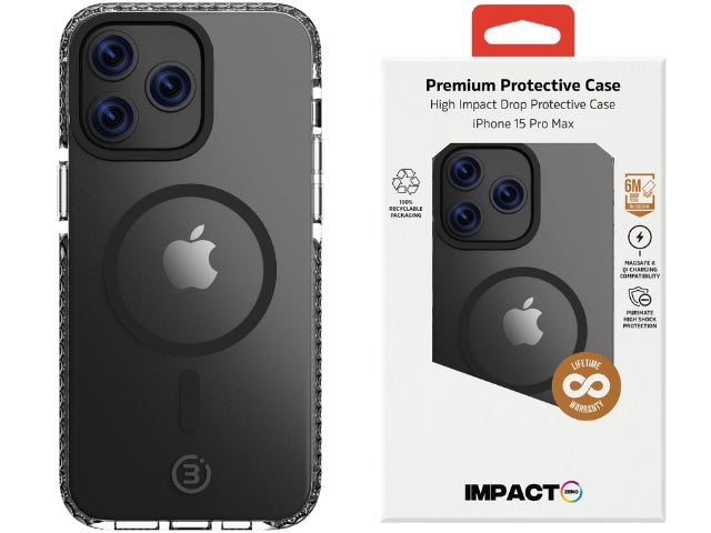 Impact Zero Clear - iPhone 15 Pro Max - (MS) Clear/Black