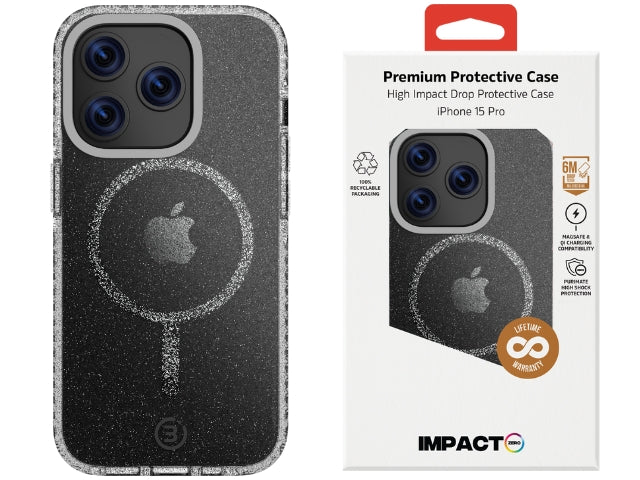 Impact Zero Galaxy - iPhone 15 Pro (MS) - Clear/Glitter