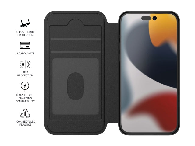 3sixT SlimFolio - iPhone 15 Plus - (MS)(RC) Black