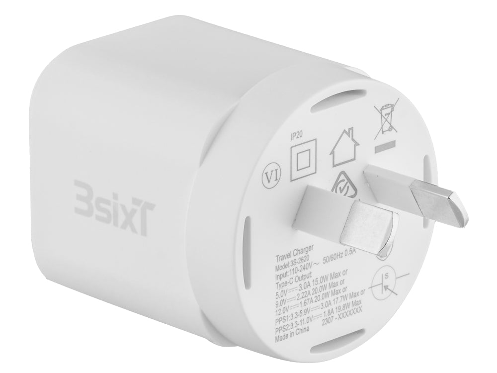 3sixT Wall Charger GaN 20W USB-C PD - W